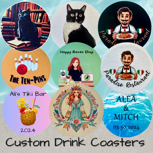 Custom Rubber Drink Coaster, Photo, Logo, FREE Local Delivery!